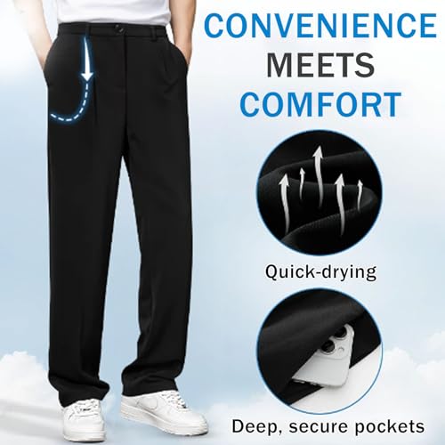 2025 New Fleurosta Stretch Waist Ice Silk Pants,Ultra Stretch Ice Silk Comfort Everyday Pants,All-Day Comfort 5