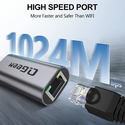 image for USB C to Ethernet Adapter, QGeeM USB Type C to Ethernet Gigabit Adapte