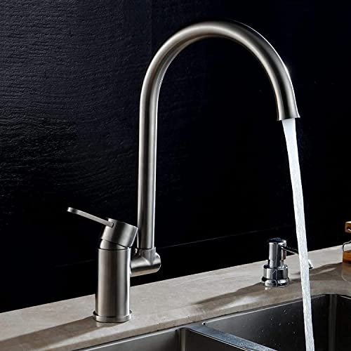 Robinet de cuisine moderne en acier inoxydable brossé premium