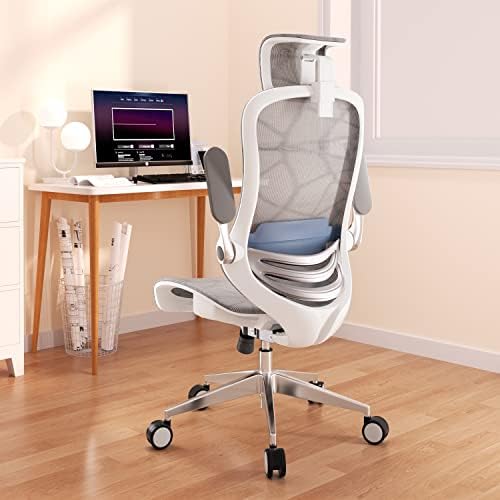 ERGOUP Ergonomic Office Chair Computer Desk Chiar Mesh High Back Desk Chair, Mesh Computer Chair with Adjustable Lumbar Support, Rocking Executive Swivel Chair for Home