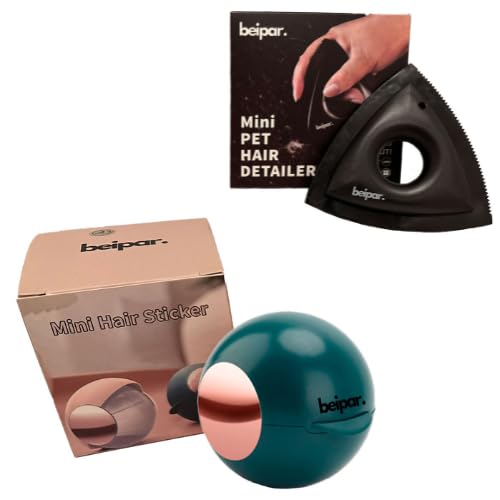 beipar. Rodillo Bola Quita pelos Mascotas, Pelusas, Reutilizable, Eco, para Ropa y Viaje (Verde) + Mini tríángulo Cepillo removedor pelos Perros, Gatos, de Alfombrillas Coche, hogar [Pack 2 Piezas]