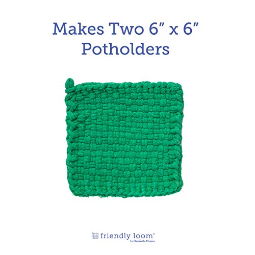 7" Loops, Makes Two Potholders - Green #TOP4