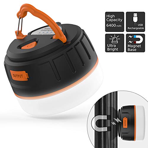 Sinvitron LED Camping Lantern Rechargeable, 5 Light Modes, 6400mAh Power Bank, IP65 Waterproof