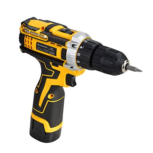 CONENTOOL 18V Akkuschrauber Set, 40N·m Akkubohrer mit 2000mAh Akku, 2-Gang Max.1500rpm, 3/8" (10mm) Bohrfutter, 18+1 Drehmoment Akkubohrer Set, Bohrschrauber mit 36PCS Zubehöre für Haus DIY Projekt – Bild 3