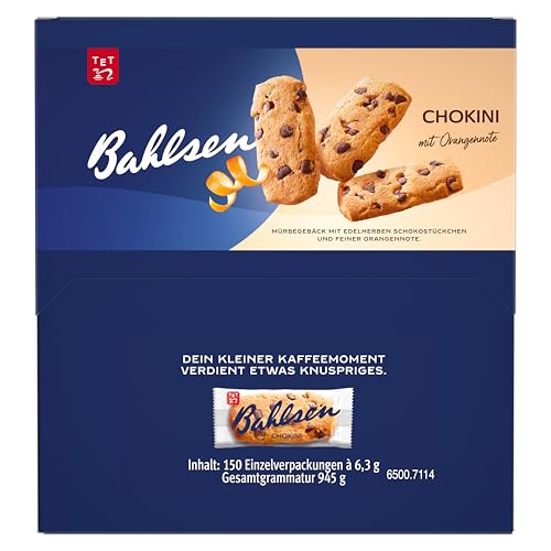 Bahlsen Chokini - 1er Pack Thekendispenser - Mürbegebäck mit Schokostückchen und Orangennote (1 x 945 g)