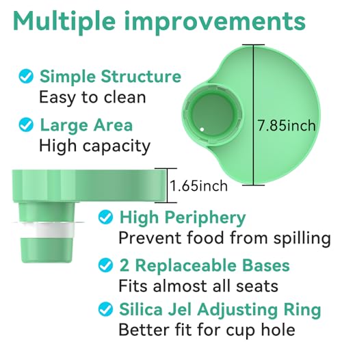 Image of [2 Packs] Kids Car Seat Tray, Travel Tray with Cup Holder for Toddler Baby, Kids Car Seat Food Snack Organizer for Road Trip, Stroller snack Organizer Travel Must Haves (Light Green)