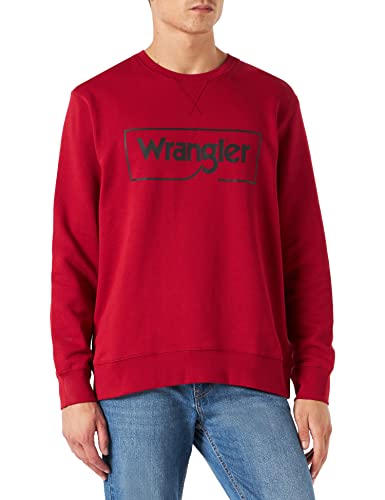 Wrangler Frame Logo Crew Sudadera, Rojo (Red), X-Large para Hombre Cover