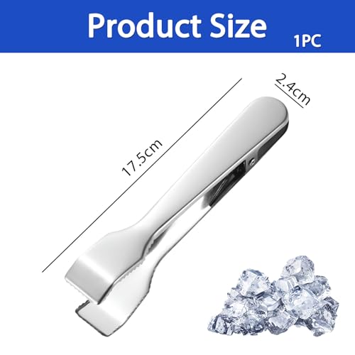 1pc Ice Tongs Multifunctional Stainless Steel Ice Clip Food Clip Spring Ice Clip Ice Tongs for Ice Bucket (Silver) - Image 3