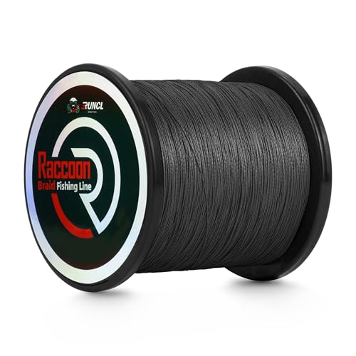 RUNCL Upgraded Braided Fishing Line, Colorfast Fishing Line Braid for Bass, Trout, Crappie, Ultra Strong Braid for Saltwater Freshwater, Abrasion Resistant, Zero Stretch, 6-80lb, 150/300/500/1000Yds