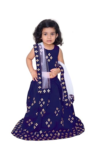 Image of Girl's Tafetta Silk Readymade Lehenga Choli