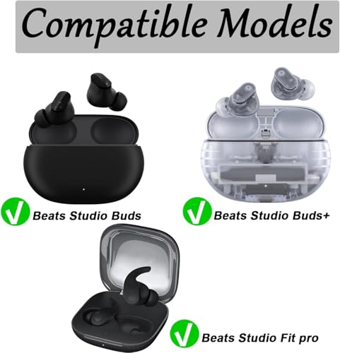 Repuestos de Puntillas para Beats Studio Buds/Fit Pro/Studio Buds+, Auriculares de Silicona en 3 tamaños S/M/L, Cubierta flexible de gel de goma, Accesorios para auriculares - Gris miniatura 3