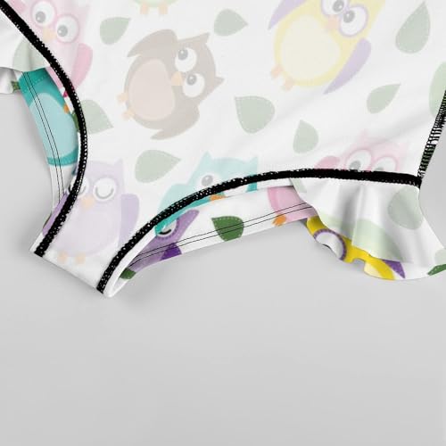 Image of Girls One Piece Swimsuit Cute Alpacas Hearts Stars Ruffles Swimwear Bathing Suits 3-12 Years