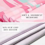 Serviette de tapis de yoga avec grandes poches d'angle, tapis antidérapant de microfibre pour le yoga chaud, Pilates et entraînement de gym, 70" L x 26" W, rose