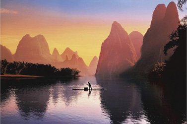 Thai pêcheur poster laminé pour un salon zen et relaxant