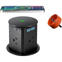 3.94" Pop Up Outlet,4 AC Outlets,2 USB-A & 2 USB-C,15W Wireless Charger