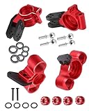 RCMYou Aluminum Front Knuckles Steering Blocks &Rear Hub Stub Axle Carriers Upgrades Part for 1/7 Felony/Mojave/Infraction 6S BLX,1/8 Typhon/Talion 6S BLX,Red