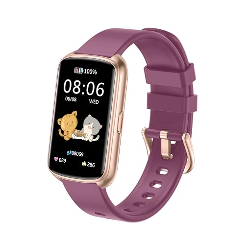 Runlio Fitness Tracker, 1.47 Inch Smartwatch, Touchscreen Activity Tracker with Thin Smartband Design, 5ATM Waterproof Fitness Watch SPO2 Heart Rate Monitor for Android/iOS, Purple