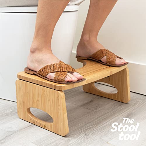 The Stool Tool Pooping Stool For Adults – 7 Inc Bamboo Toilet Stool Promotes Pelvic Floor Relaxation - Folding Toilet Stool, Waterproof And Non Slip - Toilet Step Stool For Natural Squatting #TOP1