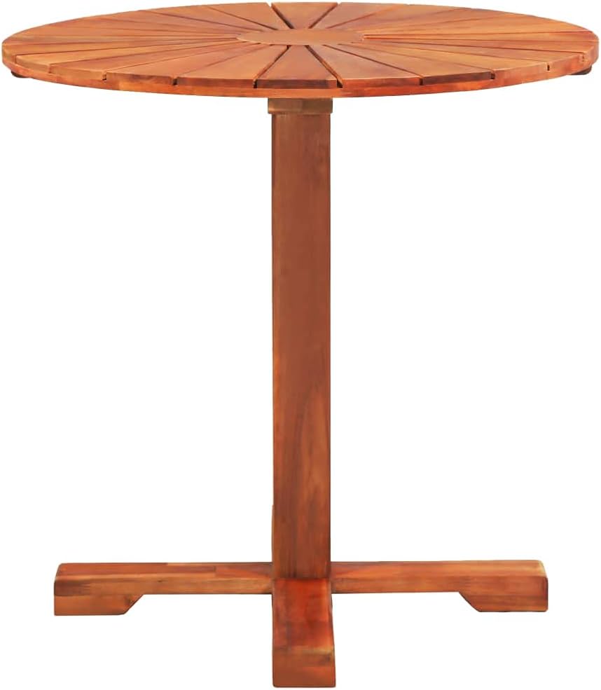 Vevelux Outdoor Patio Bistro Table 27.6"x27.6" Solid Acacia Wood for Garden Bar Backyard Deck Balcony Lawn Pool Home Poolside : Patio, Lawn & Garden