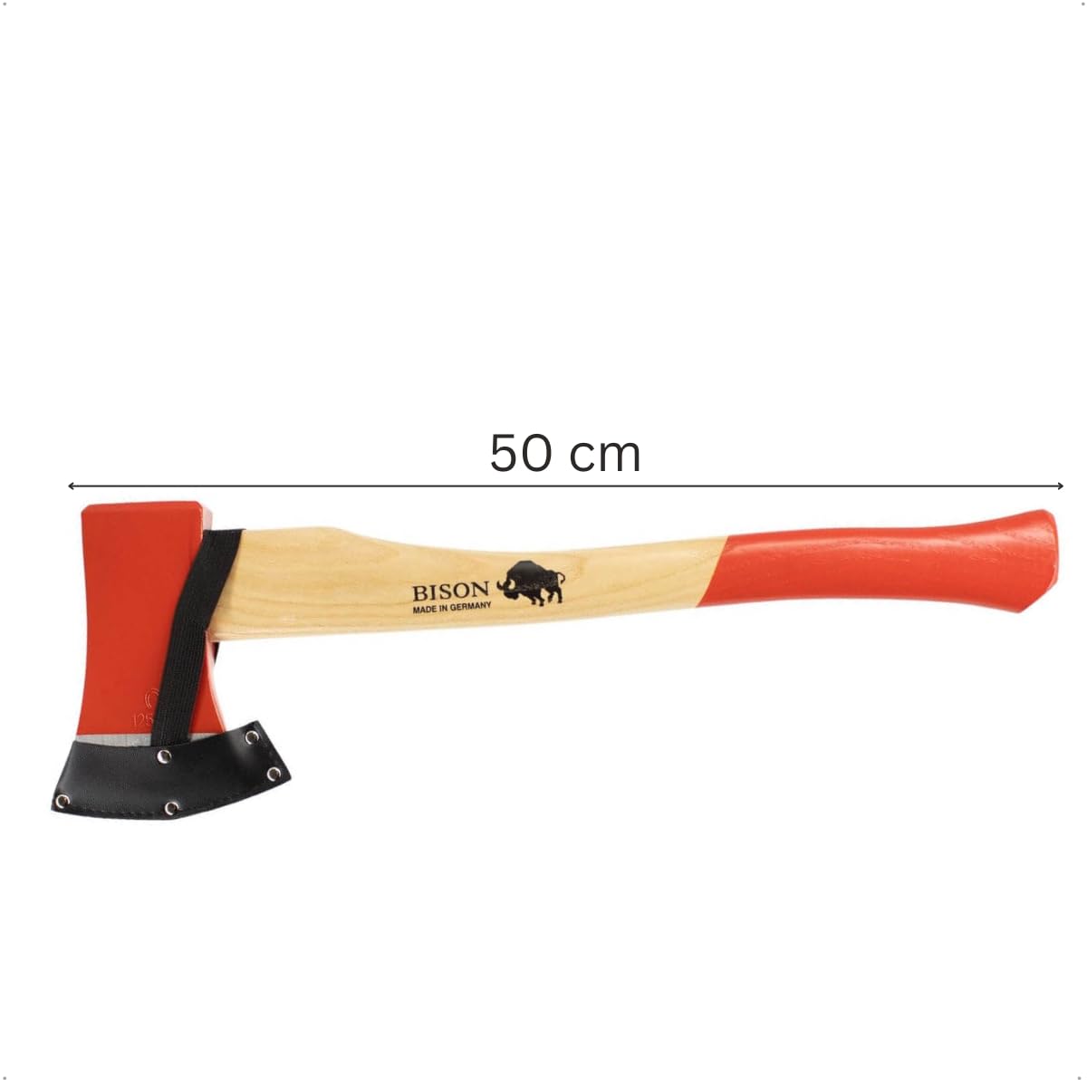 Bison Spaltbeil 1250g, müheloses spalten mittelgroßer Holzstücke und Kaminholz, 500 mm Eschestiel besonders robust & stabil, höchste Spaltleistung