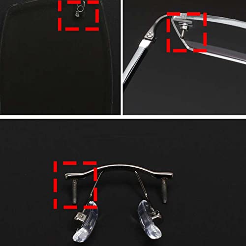 Piezas de reparación de gafas sin montura repuestos ópticos de 1 orificio 2