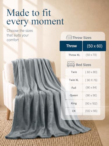 Image of Utopia Bedding Soft Fleece Bed Blanket Throw Size Ash Grey (50x60 Inch)