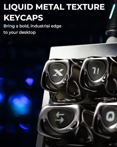 Image of XVX Venom Keycap 60 75 100 Percent, Translucency Keyboard Keycaps w /Hollowed-out Design, ABS+PC Material Keycaps, MOA Profile Keycap, Full 120 Key Set for MX Mechanical Gaming Keyboards (Silver)