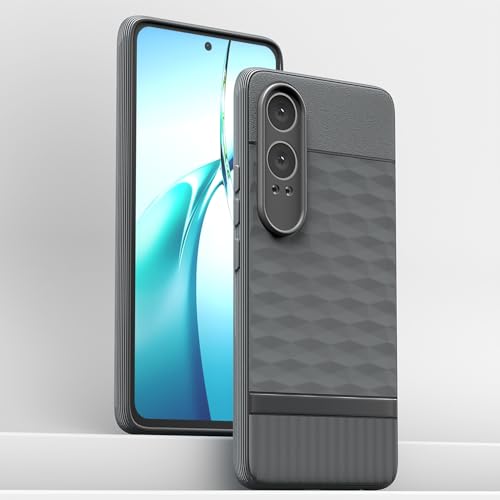 Image of Pikkme Back Cover for OnePlus Nord Ce 4 Lite 5G Camera Protection 3D Hexa Cube Design Silicone Protective Bumper Case (Grey)