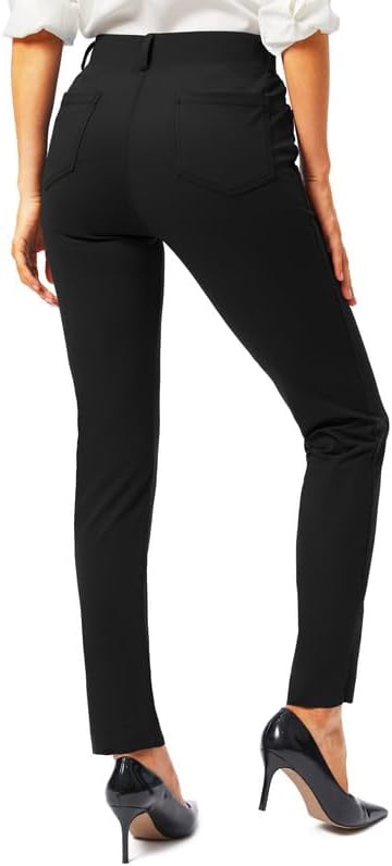 Rammus Womens Yoga Dress Pants with Pockets Stretch Work Leggings for Women Pull On Skinny Slacks for Business Office Casual - Image 2