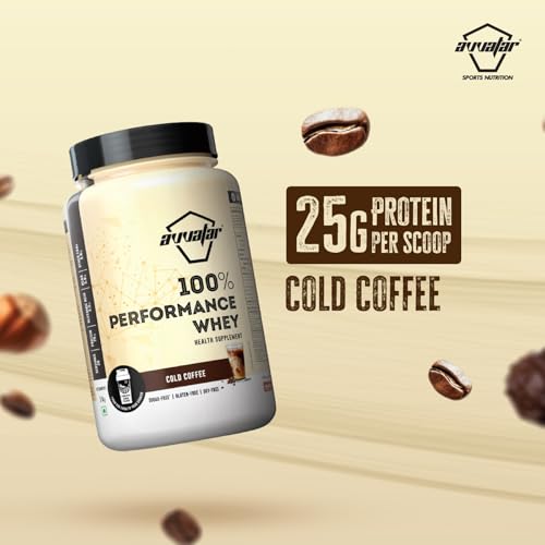 Image of avvatar PERFORMANCE WHEY PROTEIN | 1Kg | Cold Coffee Flavour | 25g Protein | 29 Servings