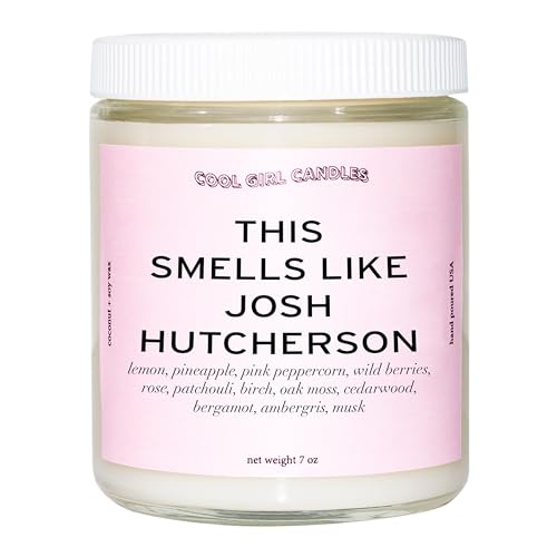 Cool Girl Candles | This Smells Like Josh Hutcherson Candle | l Hutcherson Merch Prayer Candle 40+ Hours Burn time Pineapple Pink Peppercorn Wild Berries Rose Scented