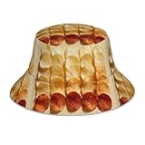 YYHWHJDE Sombrero de pescador reflectante con patrón de papas fritas perfectamente arreglado, para hombre y mujer, casual, al aire libre, color negro