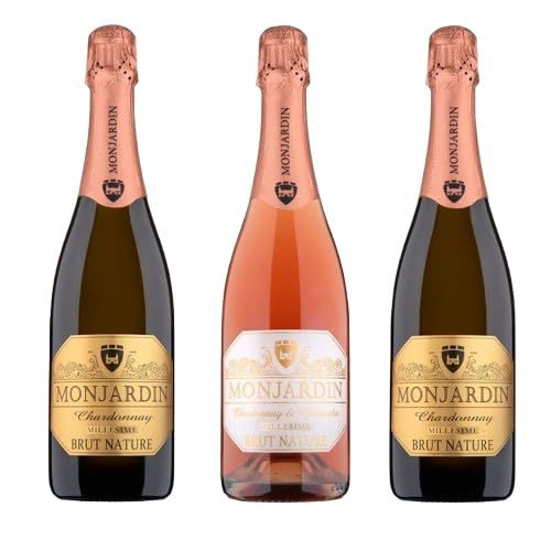 Castillo Monjardín, "COLECCIÓN ESPUMOSOS BRUT NATURE MILLESIME". Pack de 3 Botellas: 2 botellas Brut Nature Chardonnay 2022 y 1 botella Brut Nature Rosé 2021.