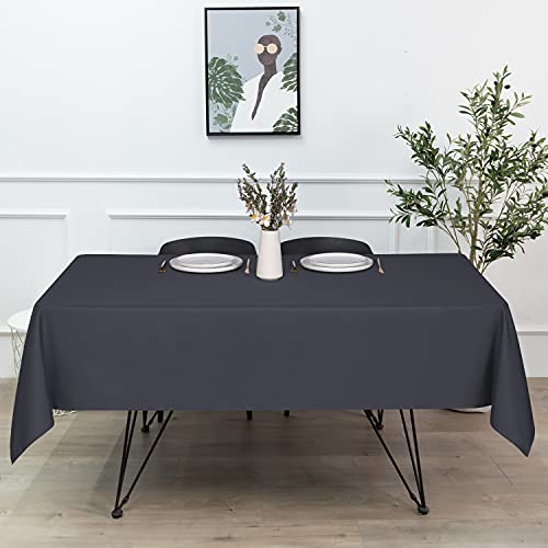 Image of Sancua Rectangle Tablecloth - 70 x 108 Inch, Grey, Polyester, Stain & Wrinkle Resistant, Perfect for Dining Table, Buffet, Parties, Camping