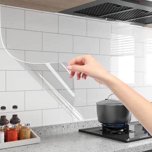 Image of Wall Protection Sheet- Clear Contact Paper Furniture Liner, Transparent Kitchen Backplash Proof || Peel & Stick Cover for Counters - Kitchen Furniture and Walls || (24 X 100 Inch)