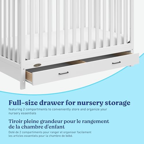 Graco Benton 5-in-1 Convertible Crib with Drawer, White - image 3