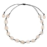 UPSERA Seashell Necklace Summer Jewelry – Modern Choker Necklace for Women – Natural Cowrie Shells a