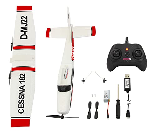 JAMARA Cessna 182 Aereo 2,4 GHz Gyro 2CH – Modello Aereo Telecomandato, Aereo Radiocomandato, Volo Stabile, Con Giroscopio, Volo Automatico, In Microschiuma Flessibile