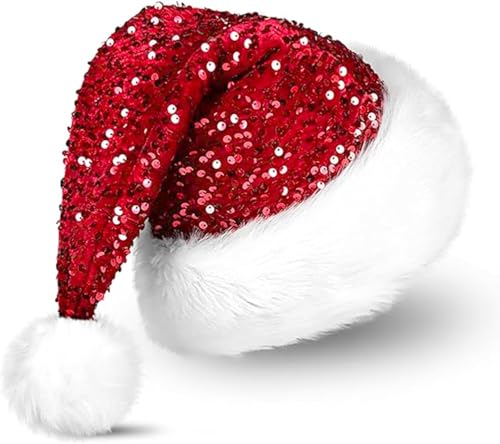 YeahBoom Weihnachtsmütze Pailletten,Weihnachtsmütze Für...