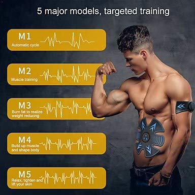 Estimulador de abdominales EMS Abs Trainer Recargable Electrónico Barra de Fuerza Tonificador muscular Tonificación muscular Tummy Fat Burner Ejercicio y Fitness Rutina de ejercicio Culturismo por