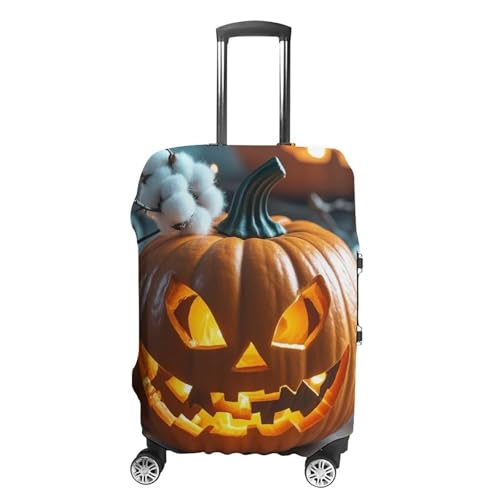 Pumpkin Lantern Printed Luggage Cover Protector, Fits 18-32 Inch Luggage