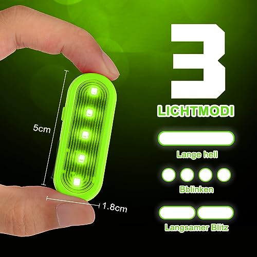 LED Blinklicht Sicherheitslicht USB Aufladbar - 2er Sicherheit Licht Set für Kinder Schulranzen Nachtläufer Bergsteiger Hund Leuchtanhänger mit Clip - Dauerlicht und Blinklicht 3 Modes