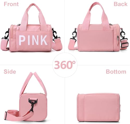 Mini Small Crossbody Bag Gym Bag, Cute Small Duffle Bag Aesthetic Sports Handbag, Gym Tote Bag Fitness Shoulder Bag (Pink-a)2