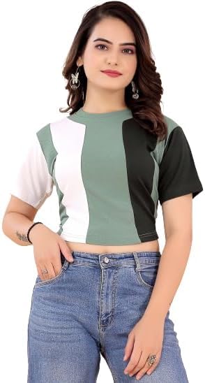 gaumukhi creation Women’s Velantino Crap Striped Pattern One Piece Sleev Western Top-picture-27