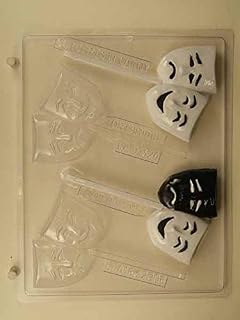 Comedy and Tragedy Masks - Medium Lollipop Candy Mold LCA016