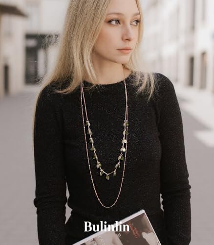 BULINLIN Layered Gold Long Necklaces for Women Long Beaded Chain Necklace Costume Gold Jewelry Mothers Day Gifts for Mom4