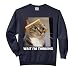 Wait I'm Thinking Cat Meme Funny Silly Kitten Staring Cat Comfort Colors Adult Sweatshirt