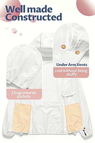 Image of CREATMO US Women's Sun Jackets Lightweight Packable Shirts UPF 50+ Hoodie Reflective Cycling Jacket With Detachable Hood