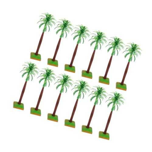 Ciieeo 12 Piezas Adorno de arbol de para Pastel árboles Modelo en Miniatura Fiesta Hawaiana Toppers para Tartas Puzzle Topper de Pastel de árbol de Topper de la Torta de Moda