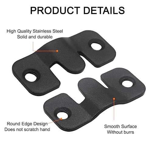 Image of 6 Pairs Flush Mount Bracket, 44 x 19mm Interlocking Photo Frame Hangers, Stainless Steel Picture Hooks Z Clip Bracket Interlock Hanging Buckles for Picture Display (Black, 6 Sets)
